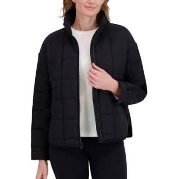 NWT Roxy Womens Black Grid Quilted Puffer Jacket Full Zip SZ Small - Picture 2 of 5